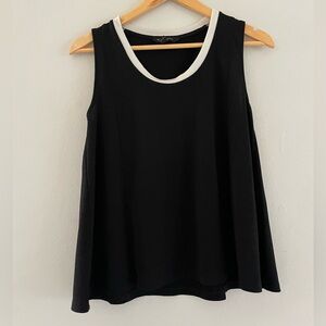 Banana Republic Factory Black Sleeveless Blouse with White Trim